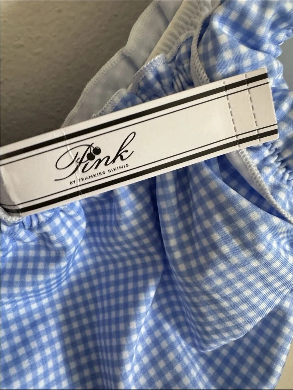 NWT Victoria’s Secret Pink Frankie’s Bikinis Hampton Blue Gingham One Piece XL